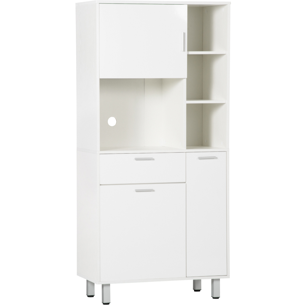 Portland 3 Door 4 Shelf Single Drawer White Display Cabinet Image 2