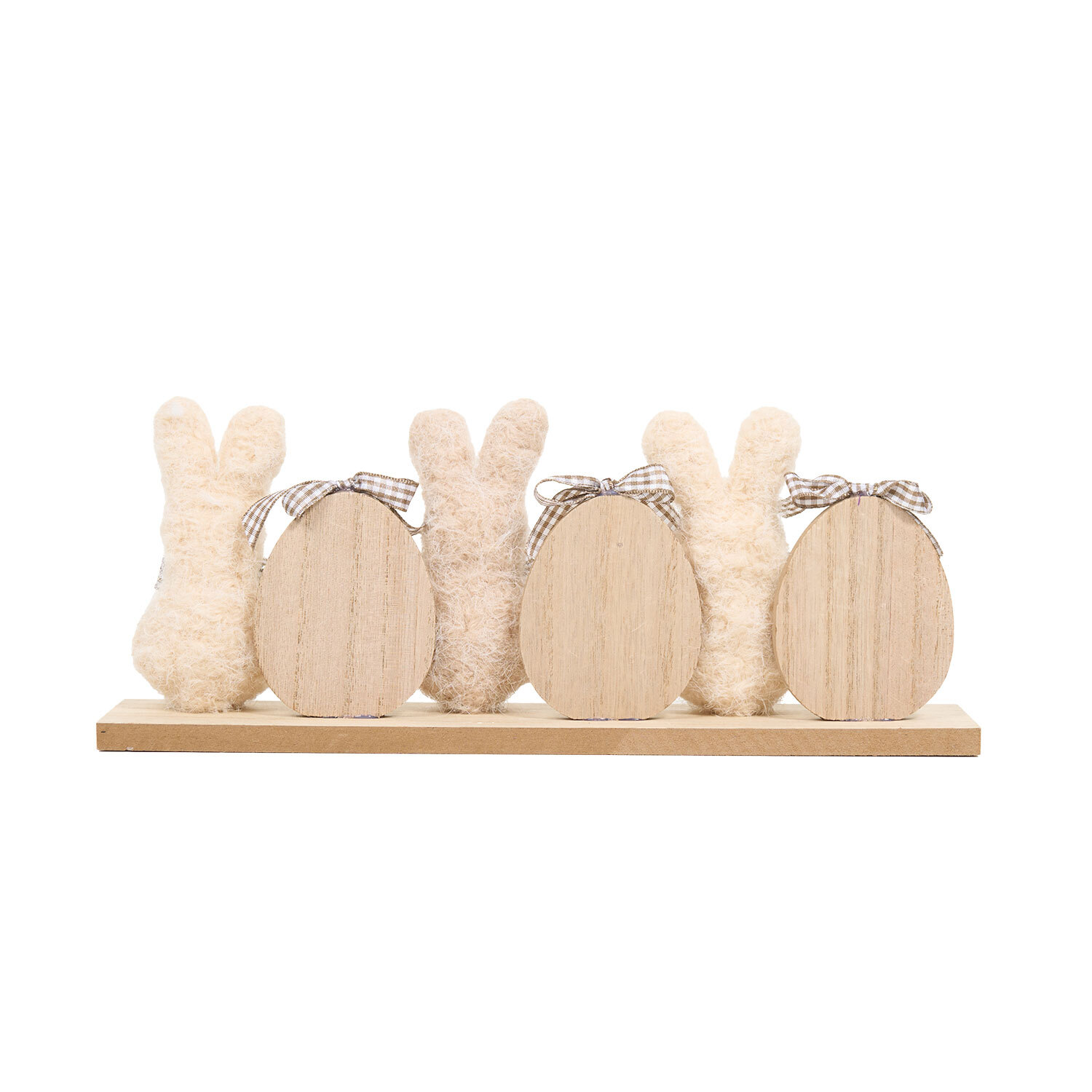 Rabbit and Egg Wooden Ornament Natural Image 3