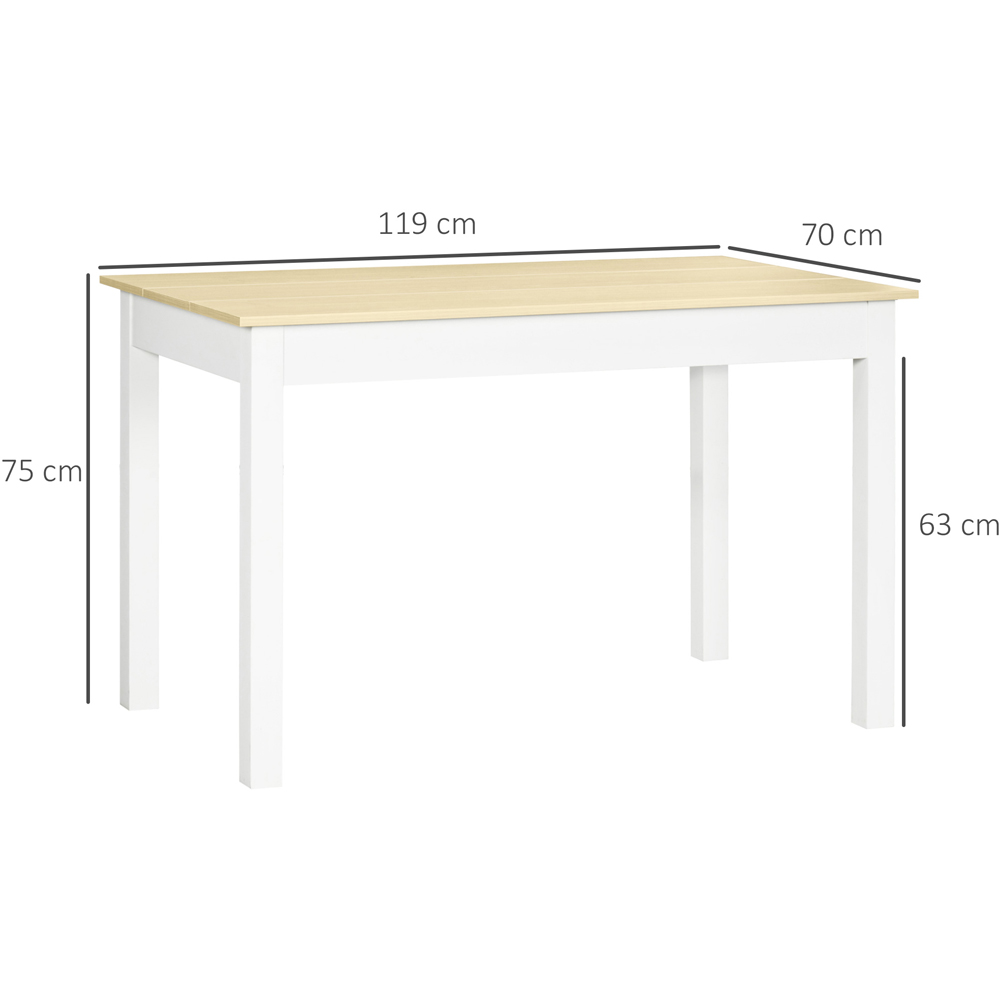 HOMCOM 6 Seater Dining Table with Thick Legs Oak Wood Grain Image 9
