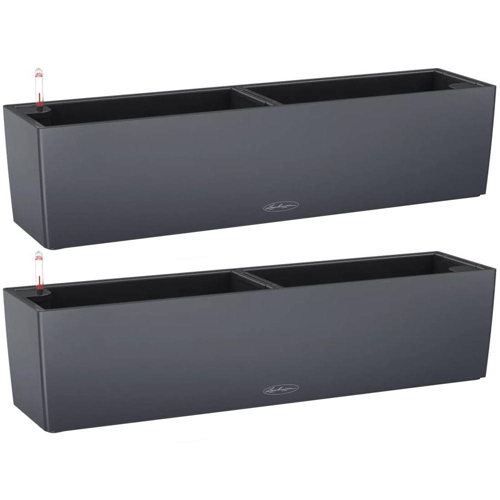 Lechuza Balconera Slate Polyresin Self Watering Window Box Planter 80cm 2 Pack Image 1