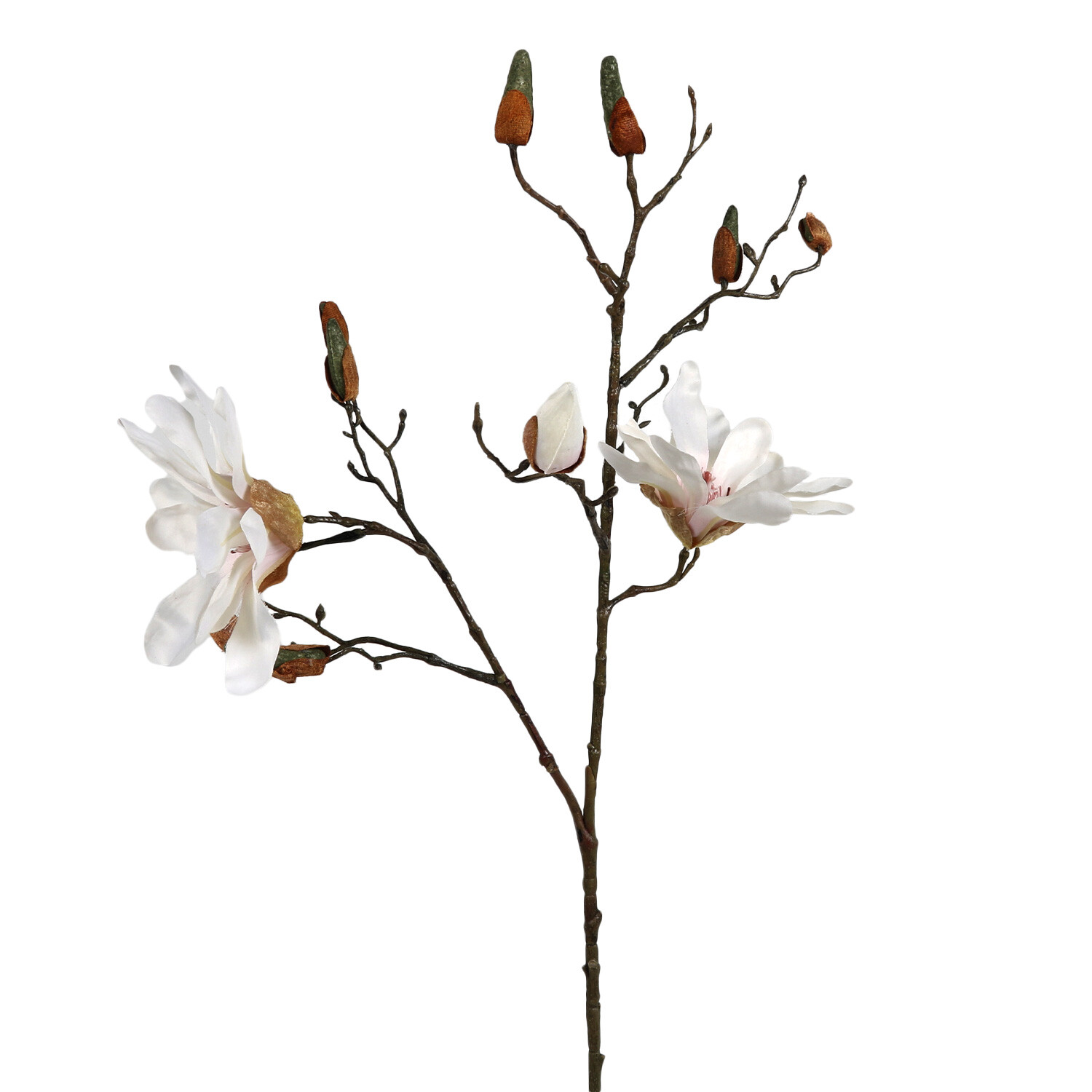 White Magnolia Single Stem Artificial Flower Image 1