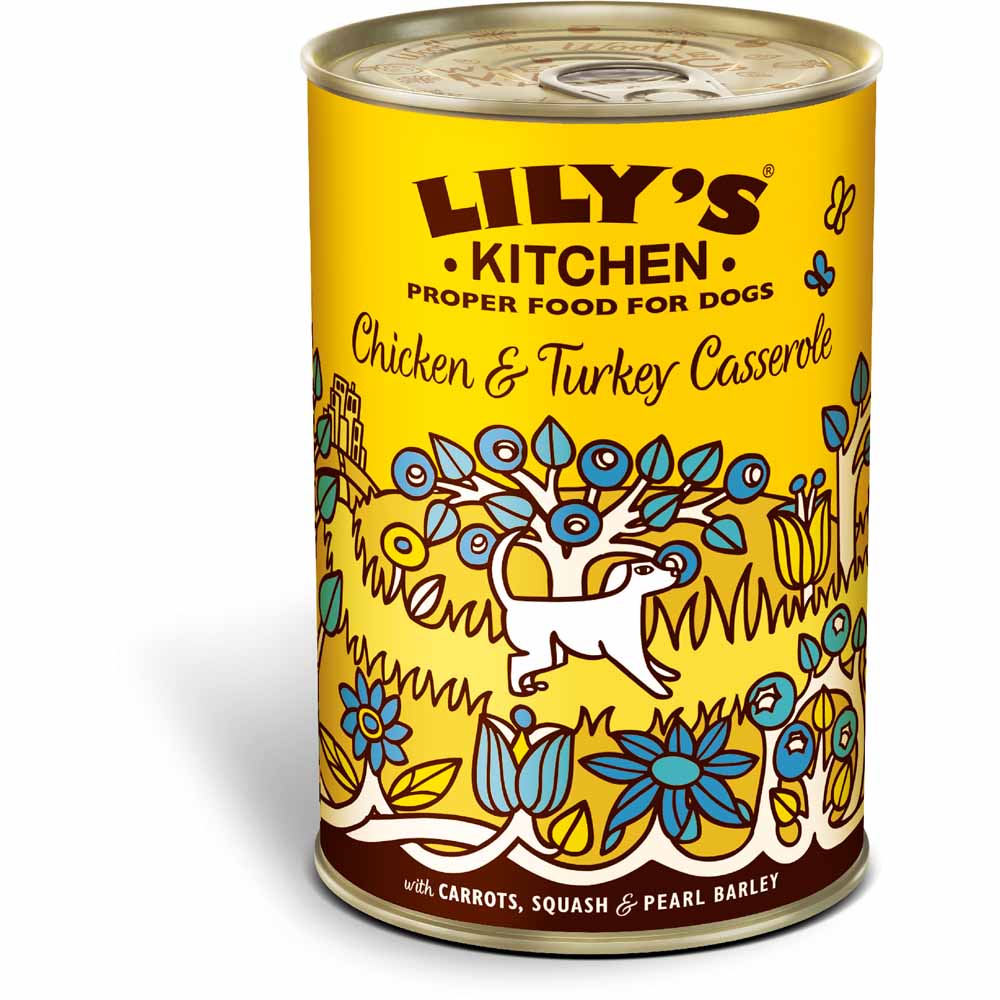 Lily's Chicken & Turkey Casserole Dog Food Tin 400g Image 1