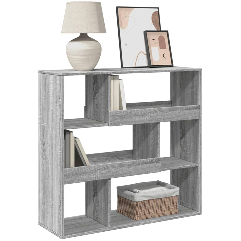 vidaXL 6 Shelf Grey Sonoma Bookcase Image 3