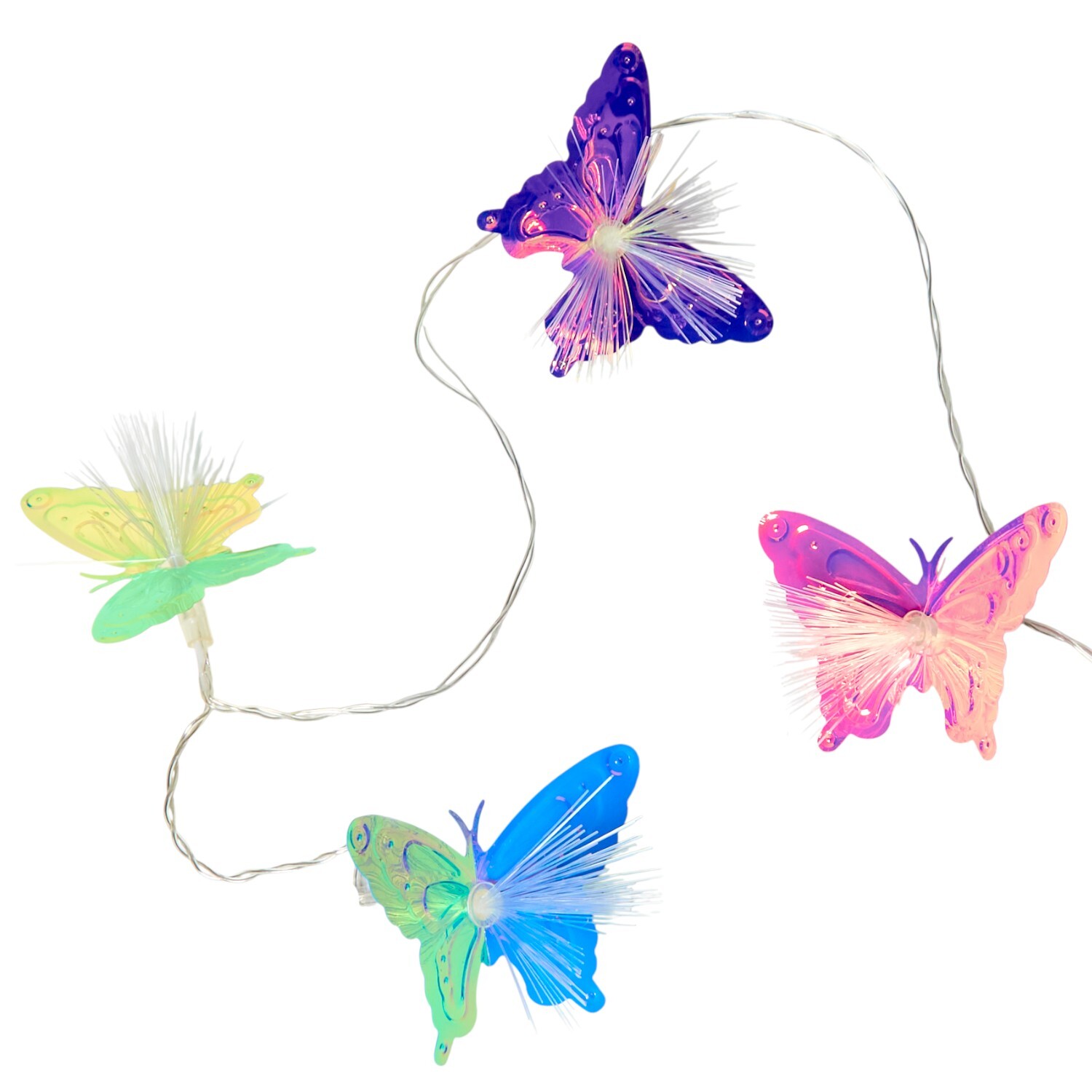 Solar Fibre Optic Butterfly String Light Image 3