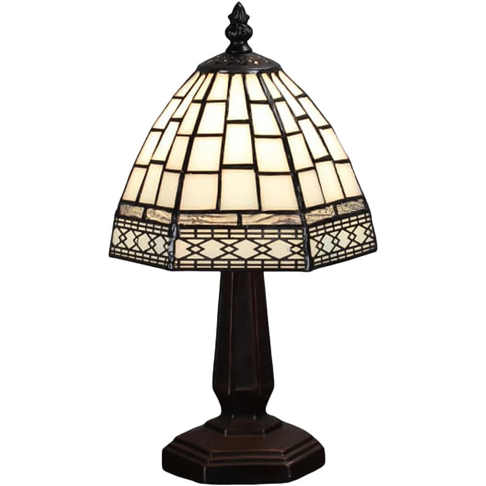 Acacia Home Tiffany White Table Lamp 15.2cm Image 1