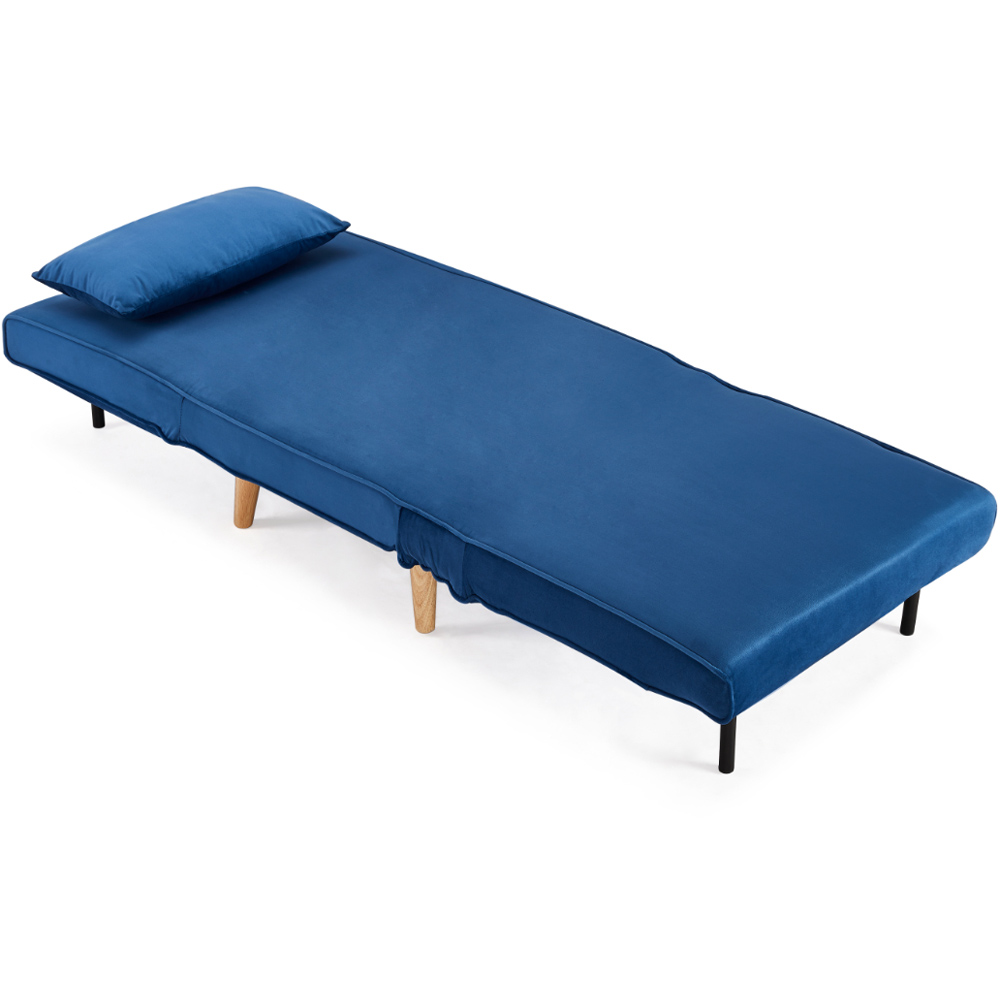 Home Detail Kendal Single Sleeper Blue Velvet Chair Bed Image 5