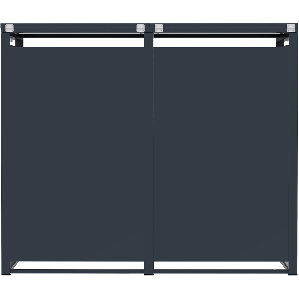 MonsterShop Anthracite Grey Wood Metal 2 Wheelie Bin Storage Shed Image 3