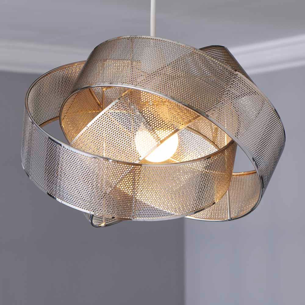 Wilko Chrome Interlocking Perforated Light  Shade Image 6