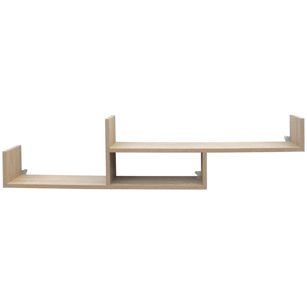 Core Products Tweed 2 Tier Oak Floating Wall Shelf Image 2