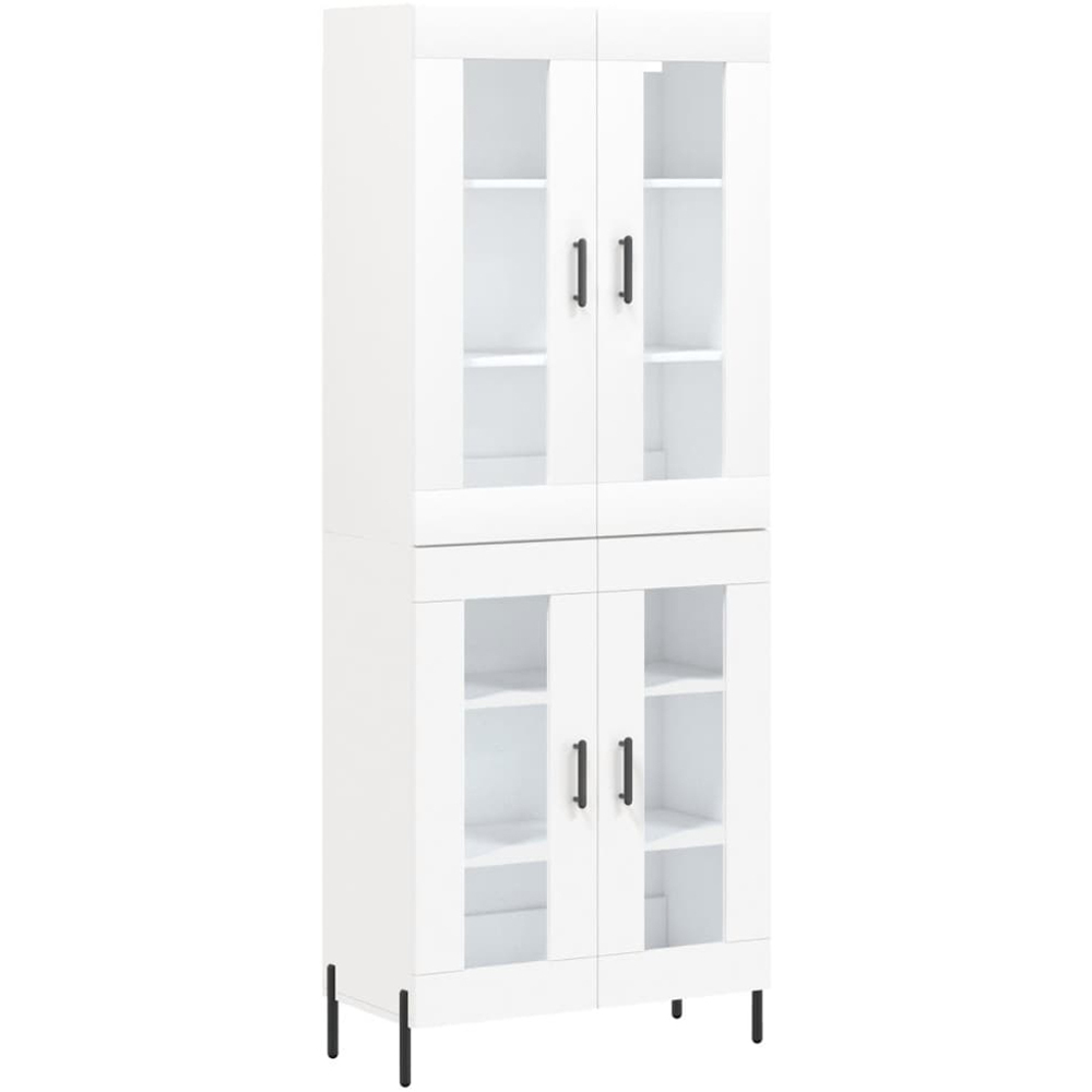 vidaXL 4 Glass Door White Highboard Image 2