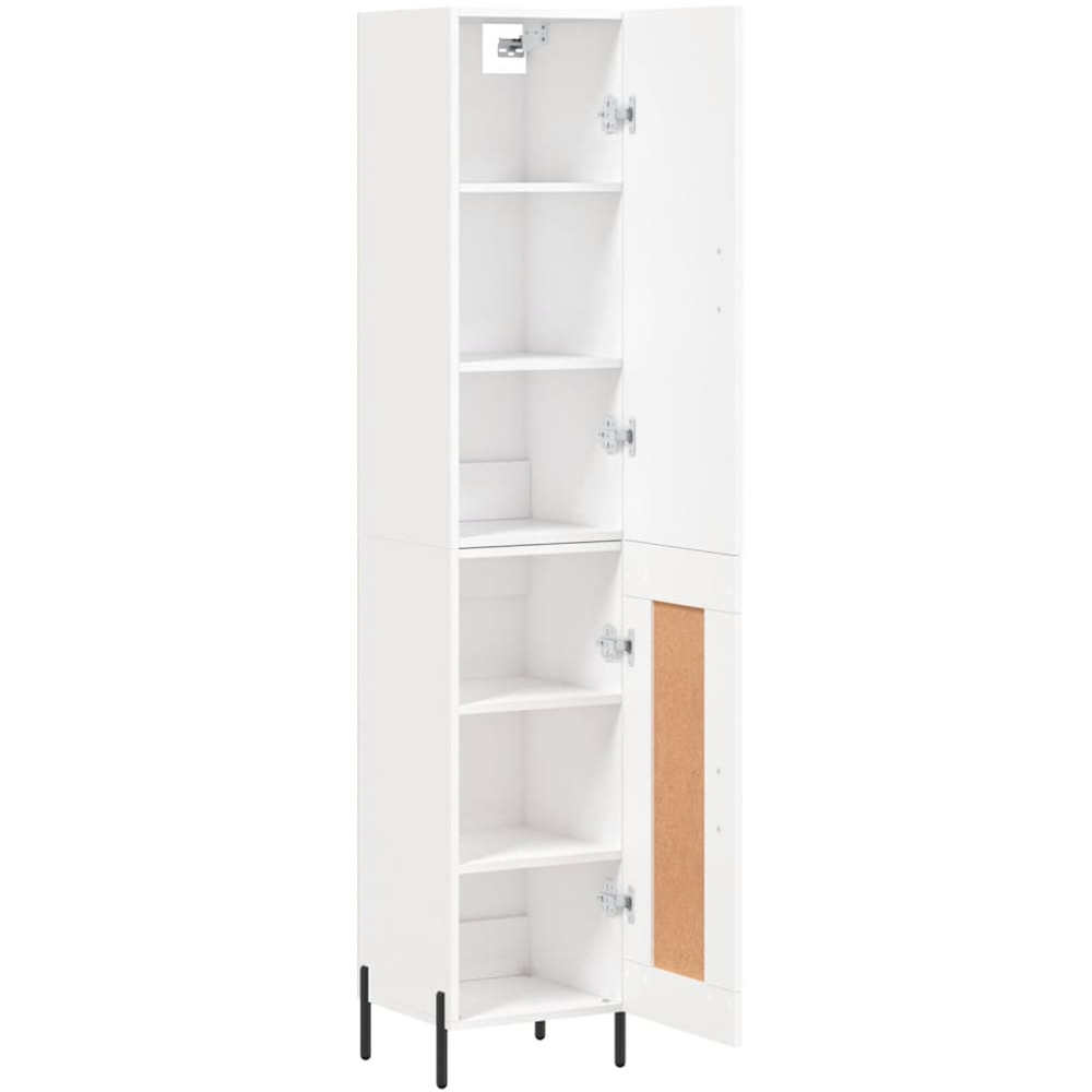 vidaXL 2 Door 6 Adjustable Shelf White Highboard with Metal Legs Image 4