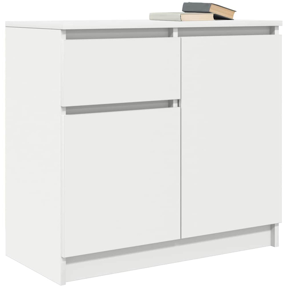 vidaXL 2 Door Single Drawer White Sideboard Image 3
