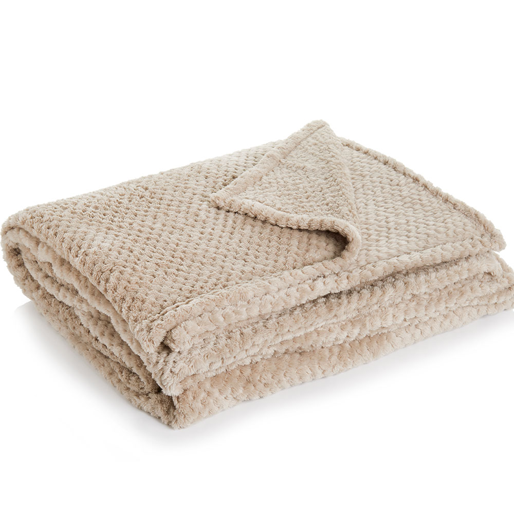 Wilko Mink Waffle Throw 200 x 240cm Wilko
