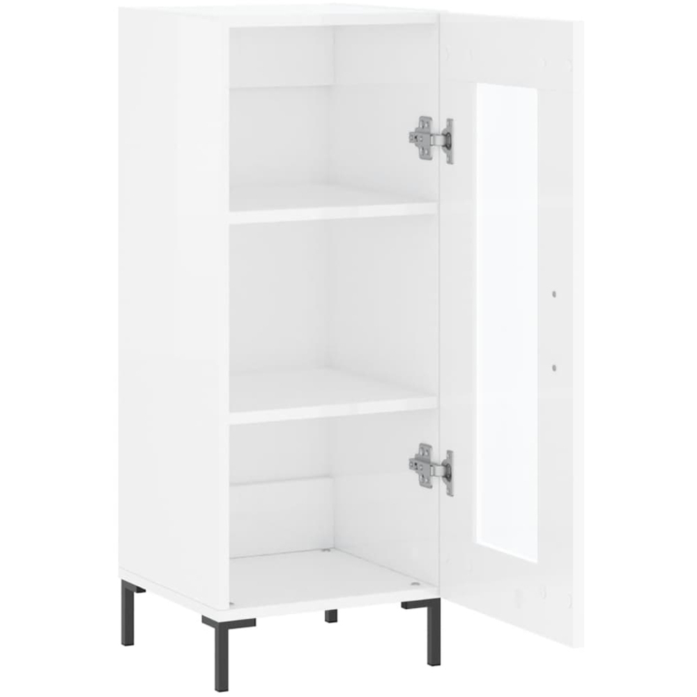 vidaXL Single Door High Gloss White Sideboard Image 6