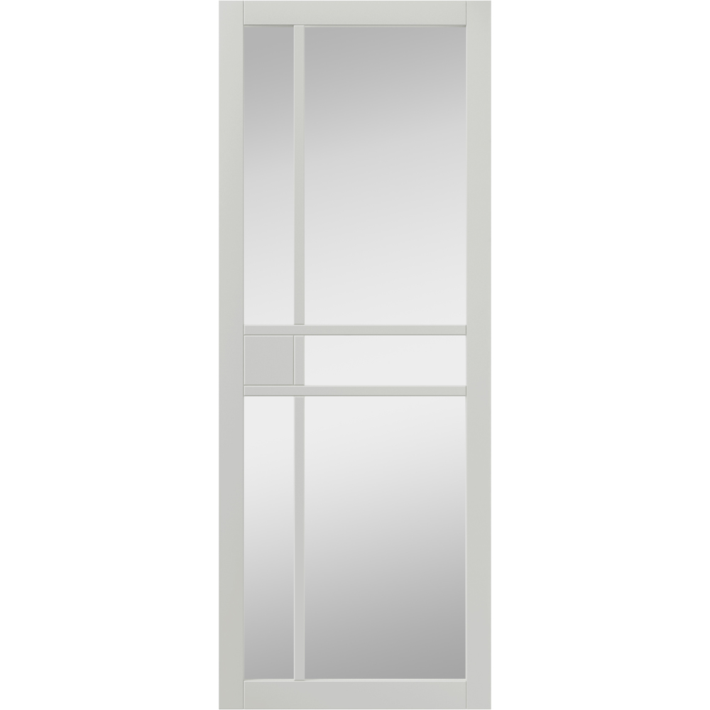 JB Kind City Urban Industrial White Clear Glass Internal Door 1981 x 762mm Image 1
