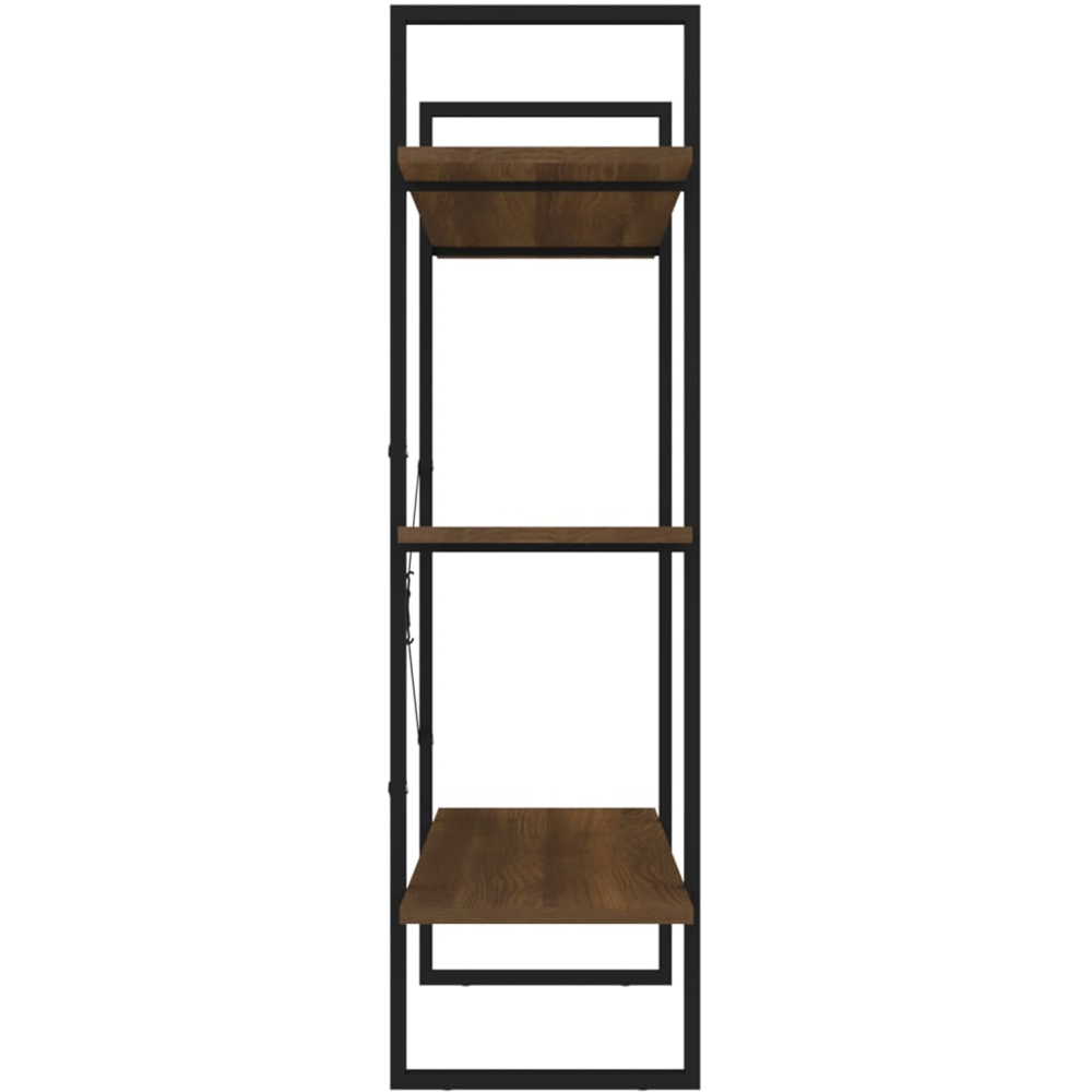vidaXL 3 Shelf Brown Oak Bookcase Image 5