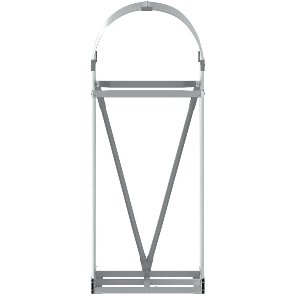 vidaXL Silver Galvanised Steel Firewood Log Holder 100 x 40 x 45cm Image 3
