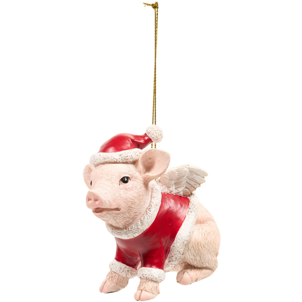Christmas Flying Pig Decoration Image 1