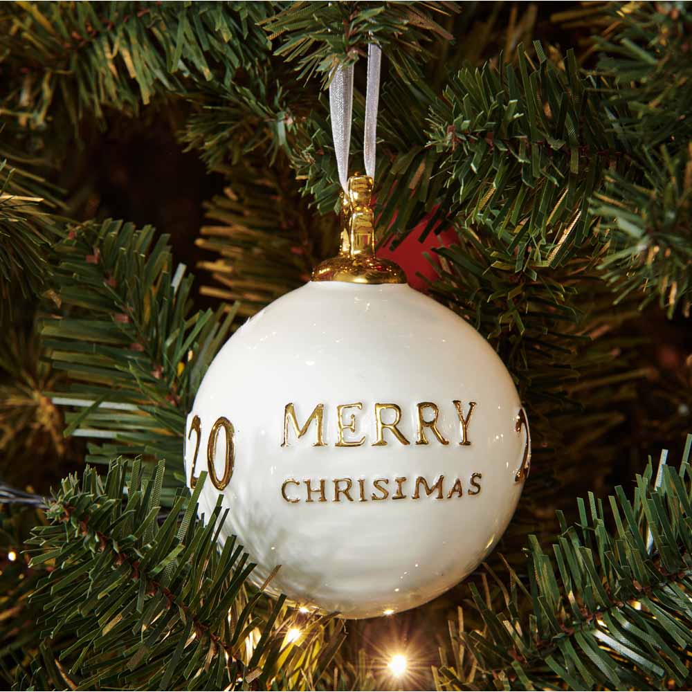 Wilko Rococo 2020 Merry Christmas Bauble Image 2