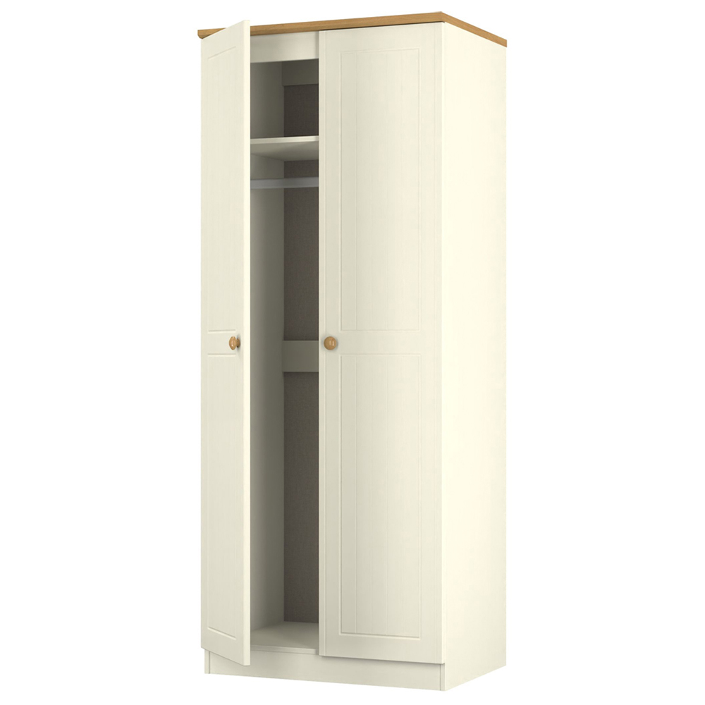 Crowndale Warwick 2 Door Cream Ash and Oak Double Wardrobe Image 6