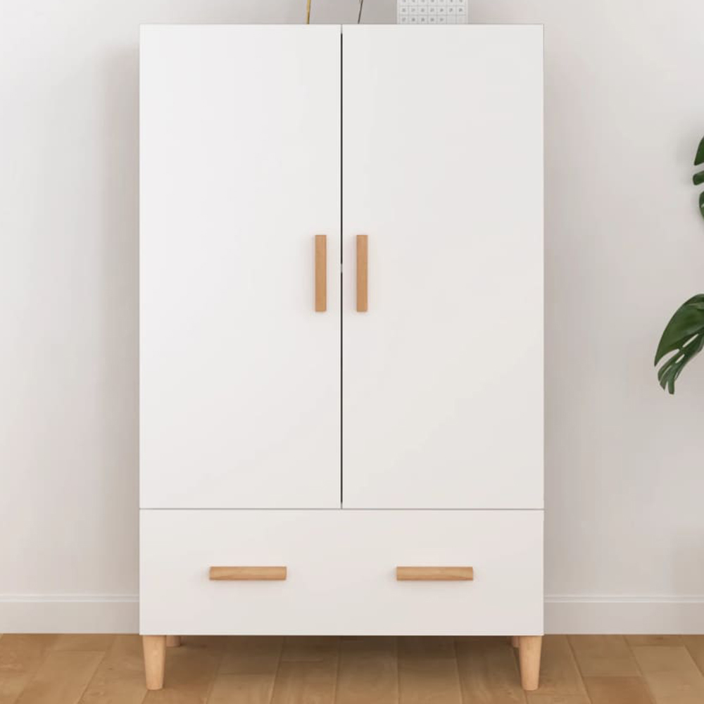 vidaXL 2 Door Single Drawer White Highboard Image 1