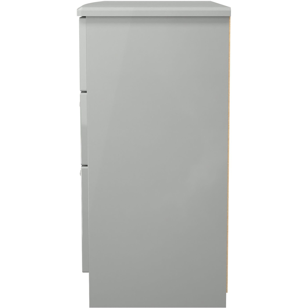 Crowndale Knightsbridge 6 Drawer Grey Gloss and Dusk Grey Wide Chest of Drawers Ready Assembled Image 4