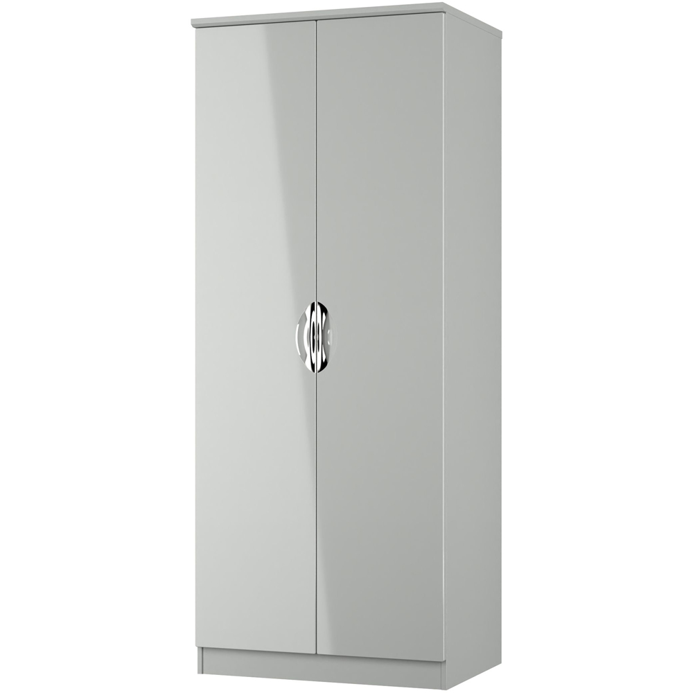 Crowndale Camden 2 Door Grey Gloss and Dusk Grey Wardrobe Ready Assembled Image 4