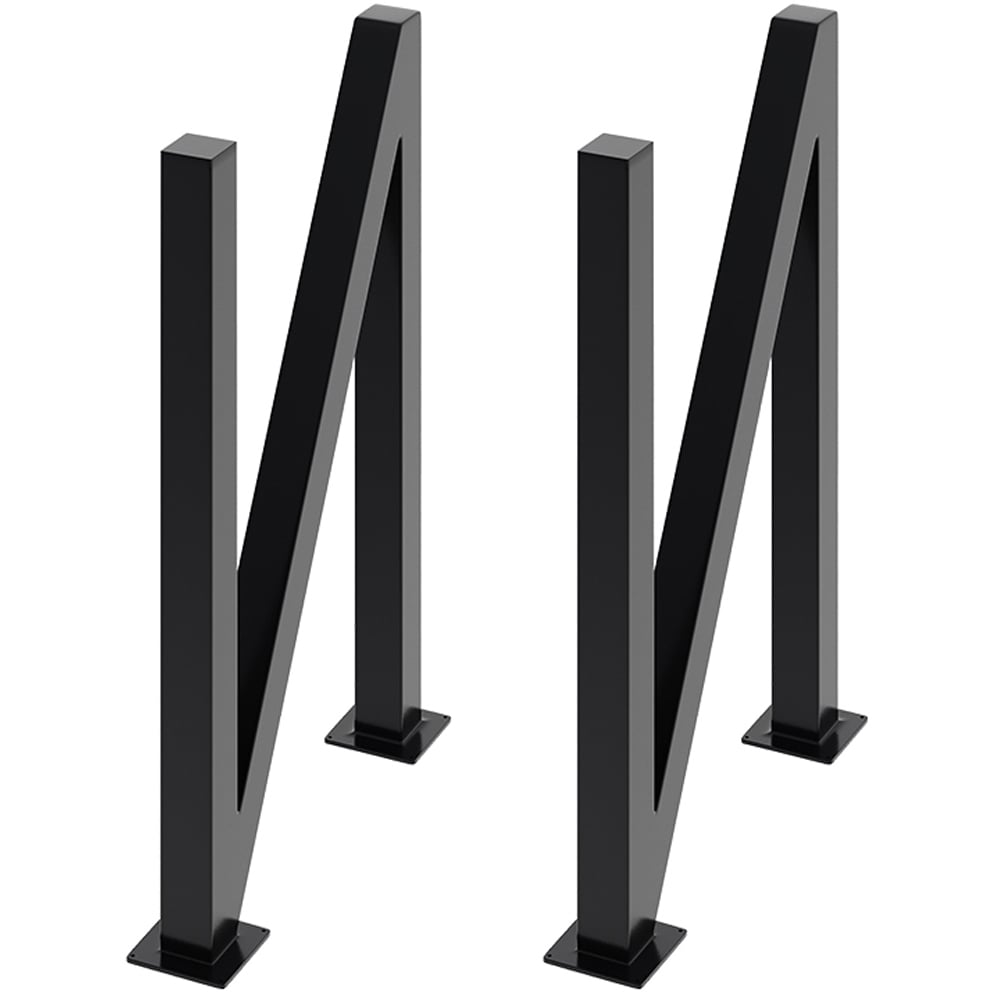 Living and Home Black Anti Slip Modern N Shaped Iron Table Legs 50cm 2 Pack Image 1