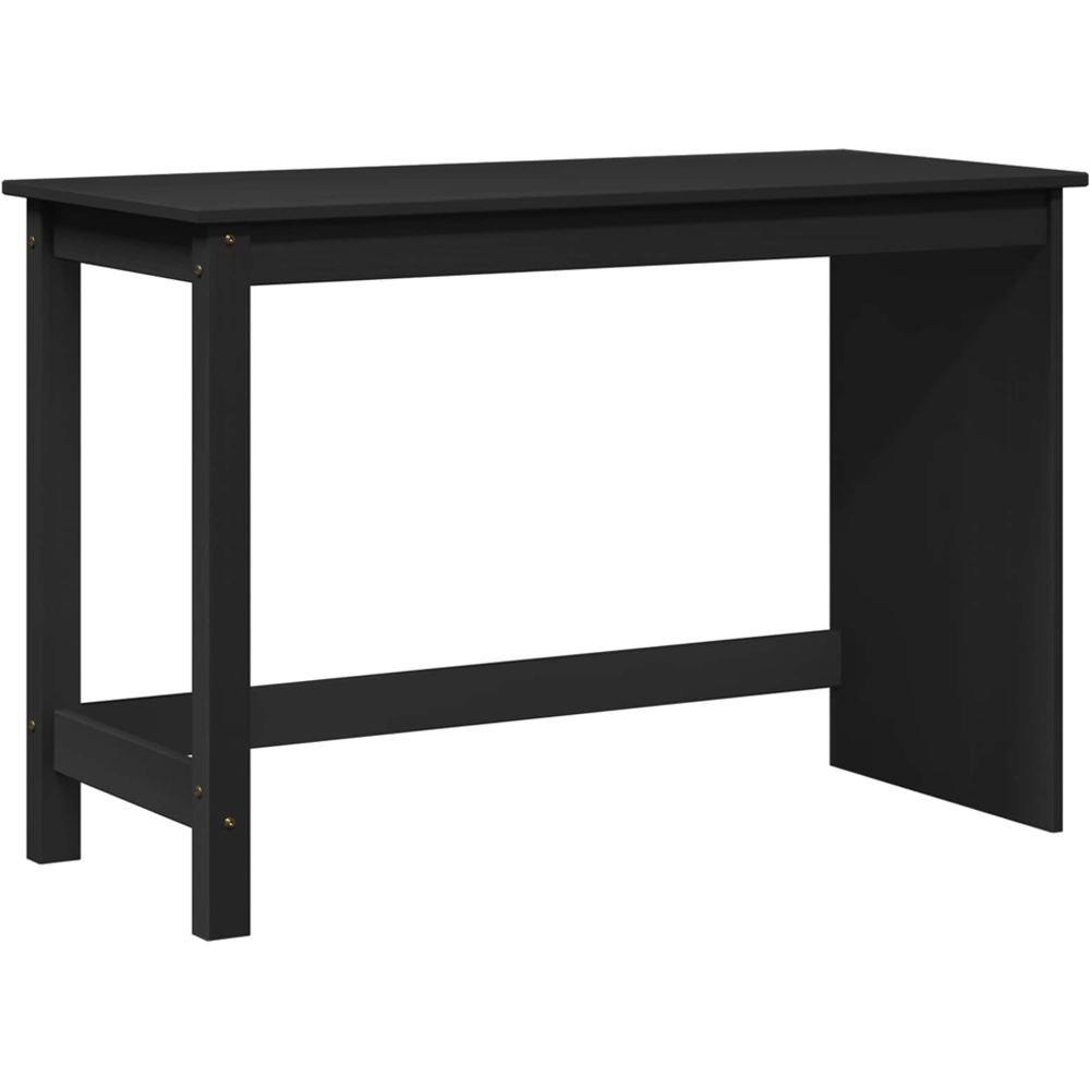 vidaXL Minimalist Compact Pine Wood Desk Black Image 2