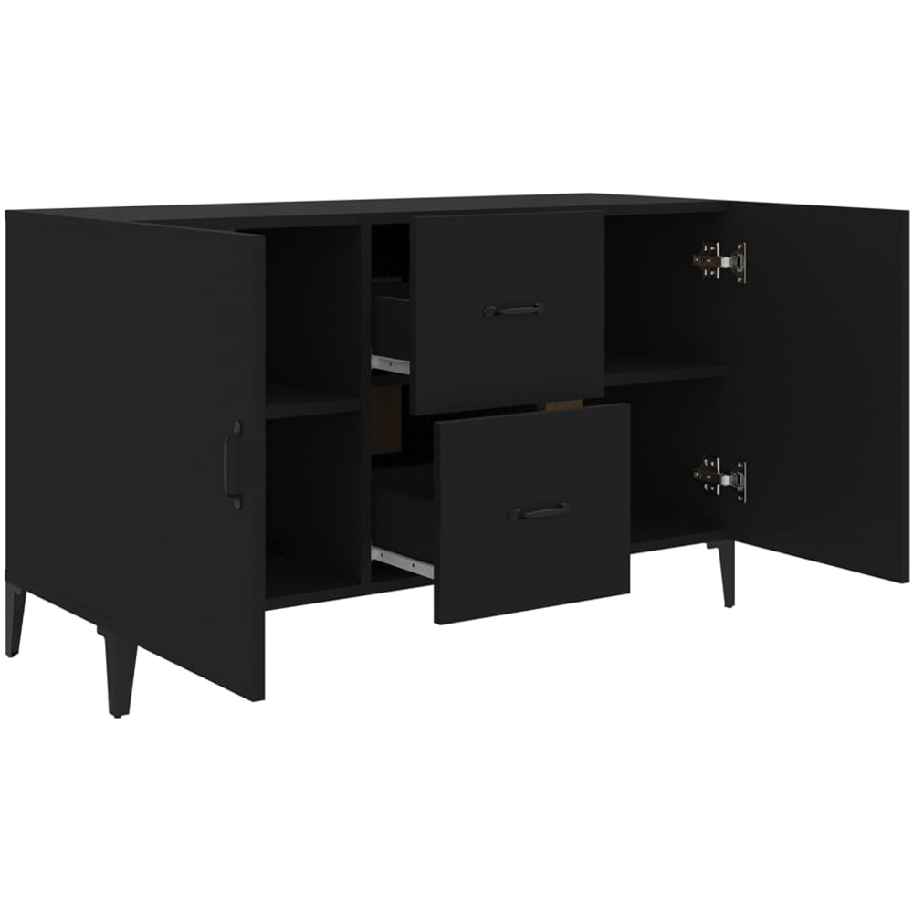 vidaXL 2 Door 2 Drawer Black Wooden Sideboard Image 5