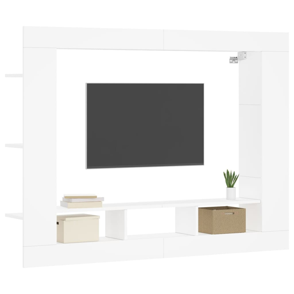 vidaXL 10 Shelf White TV Cabinet Image 3