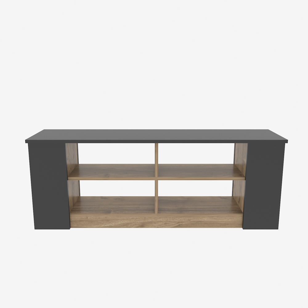 Decorotika Space 8 Shelf Black and Walnut TV Unit Image 3