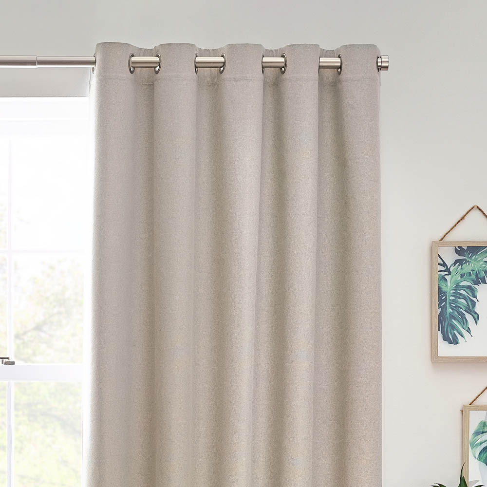 furn. Dawn Linen Thermal Blackout Eyelet Curtain 168 x 137cm Image 3