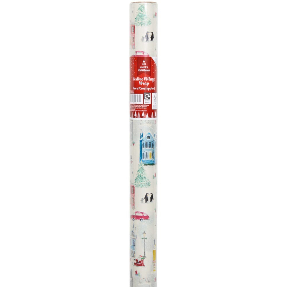 Festive Village Gift Wrap Image 2