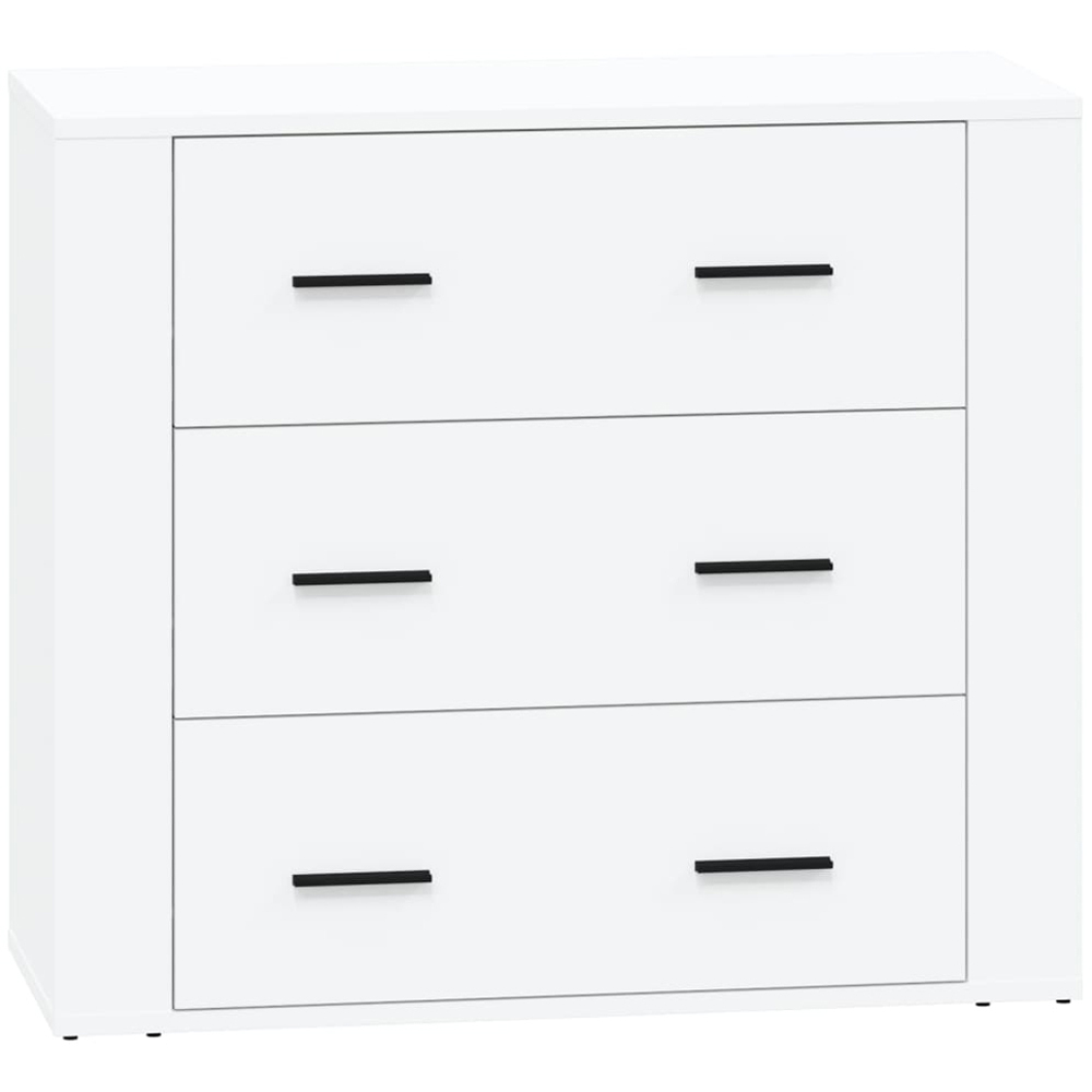 vidaXL 3 Drawer White Sideboard Set of 2 Image 5
