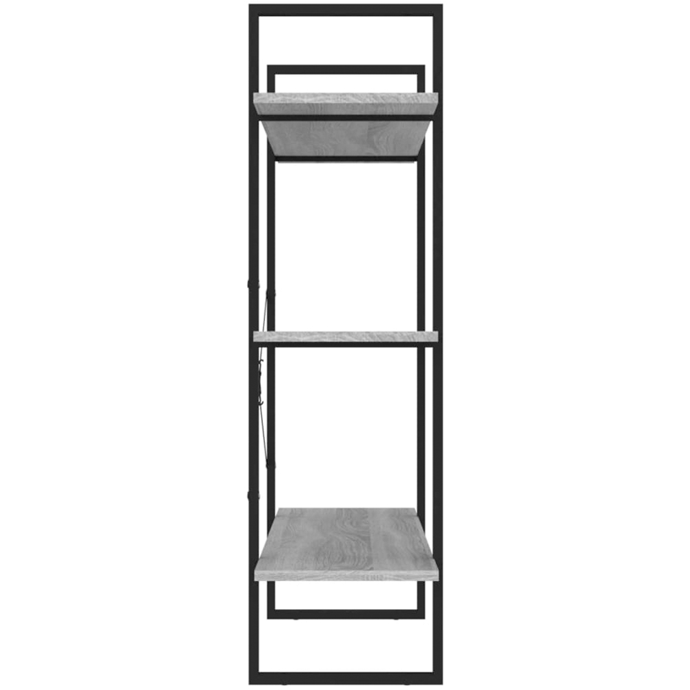 vidaXL 3 Shelf Grey Sonoma Industrial Style Bookcase Image 5