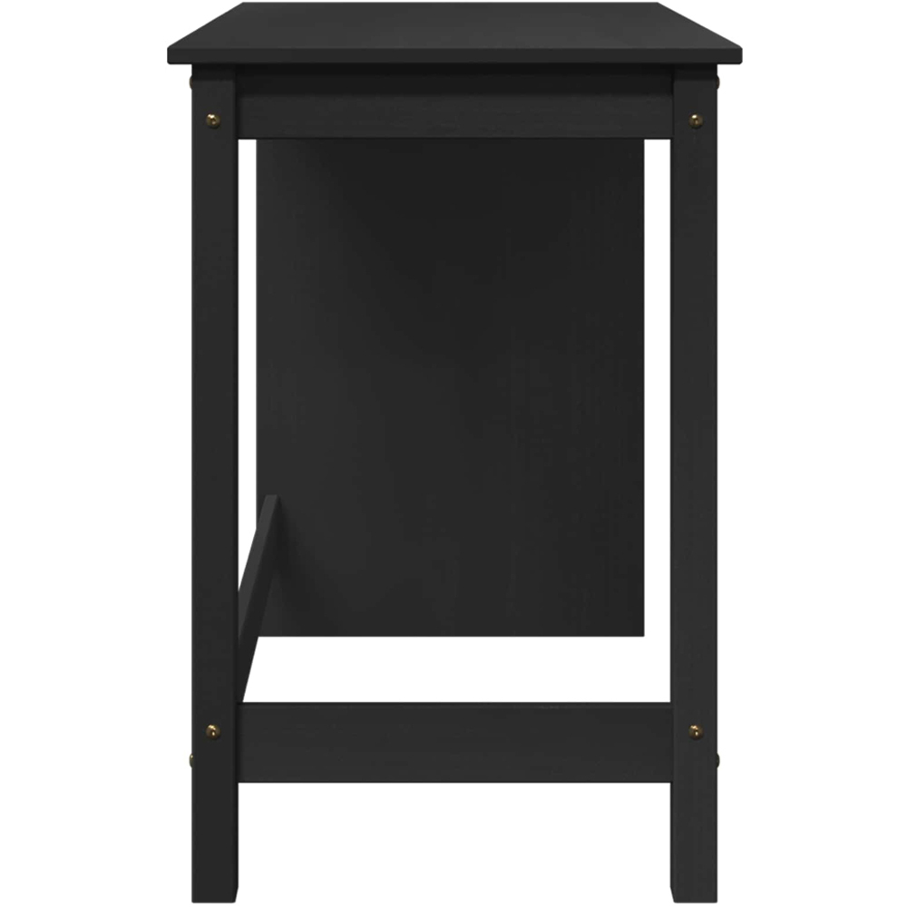 vidaXL Minimalist Compact Pine Wood Desk Black Image 5