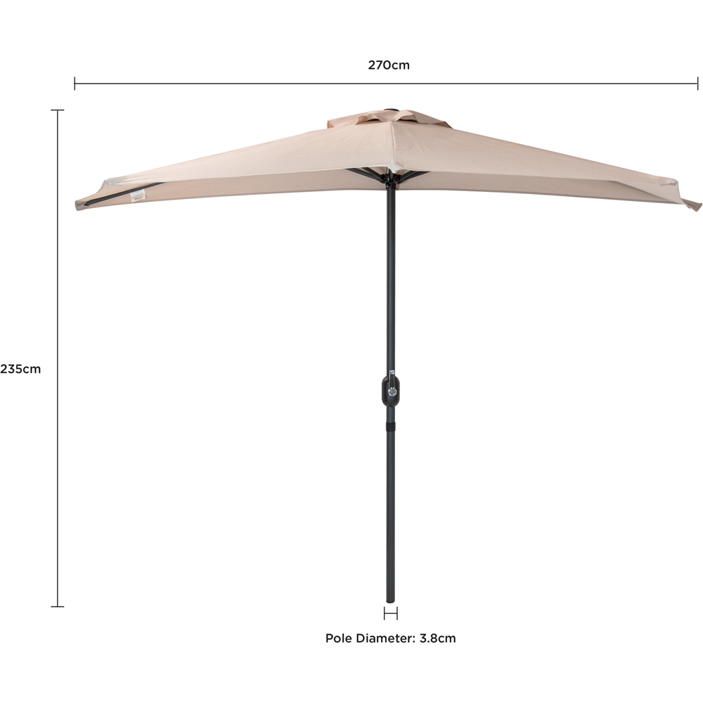 Charles Bentley Beige Half Balcony Parasol 2.7m Image 8