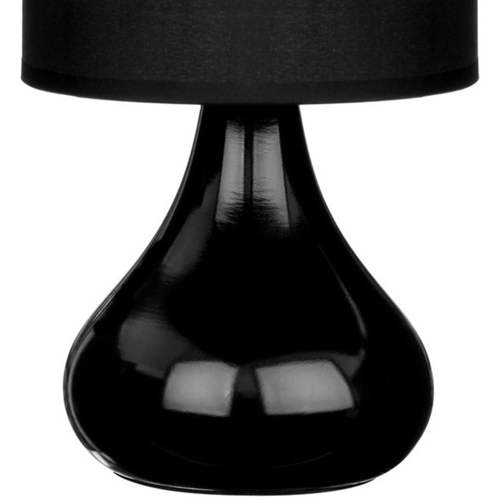 Premier Housewares Bulbus Black Ceramic Table Lamp Image 3