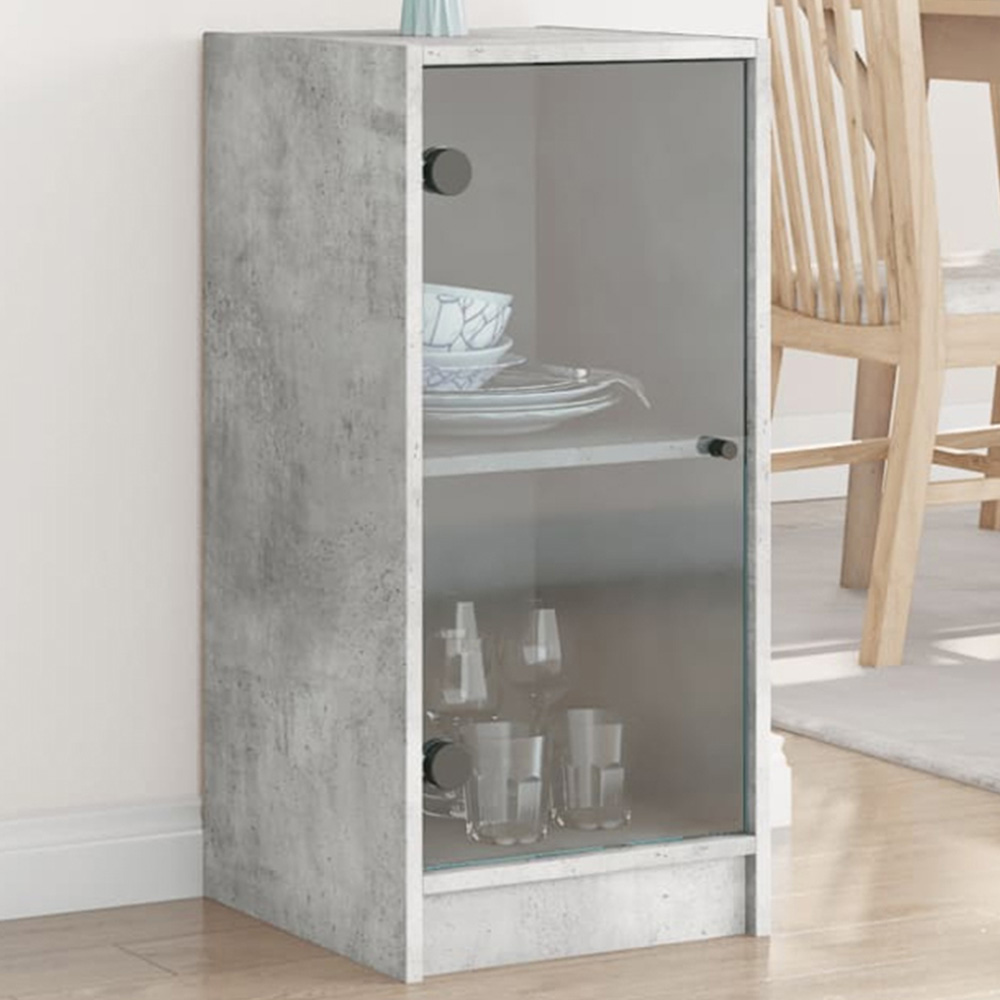 vidaXL Single Door Concrete Grey Side Cabinet Image 1