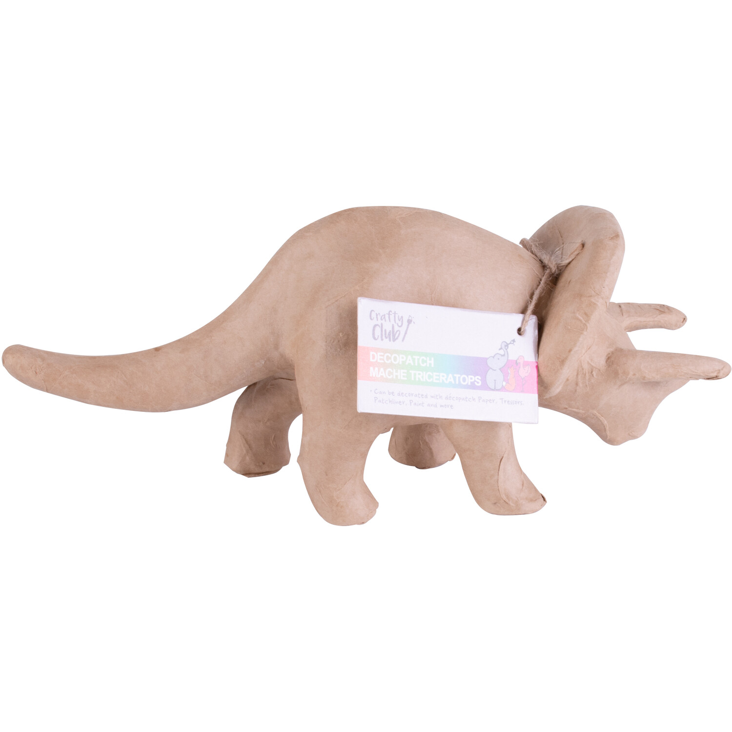 Crafty Club Decopatch Mache Triceratops - Brown Image