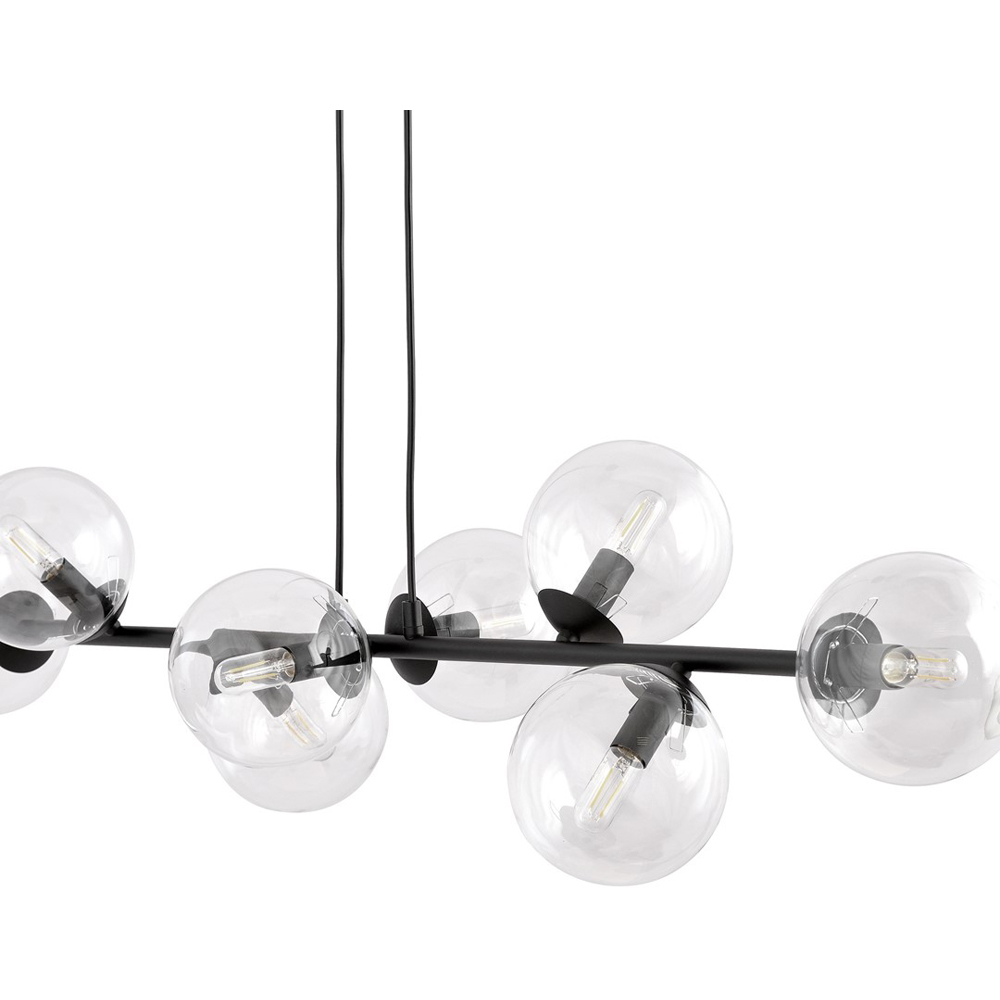 Emibig Rossi 8 Light Transparent Shade Black E14 Ceiling Pendant Light Image 5