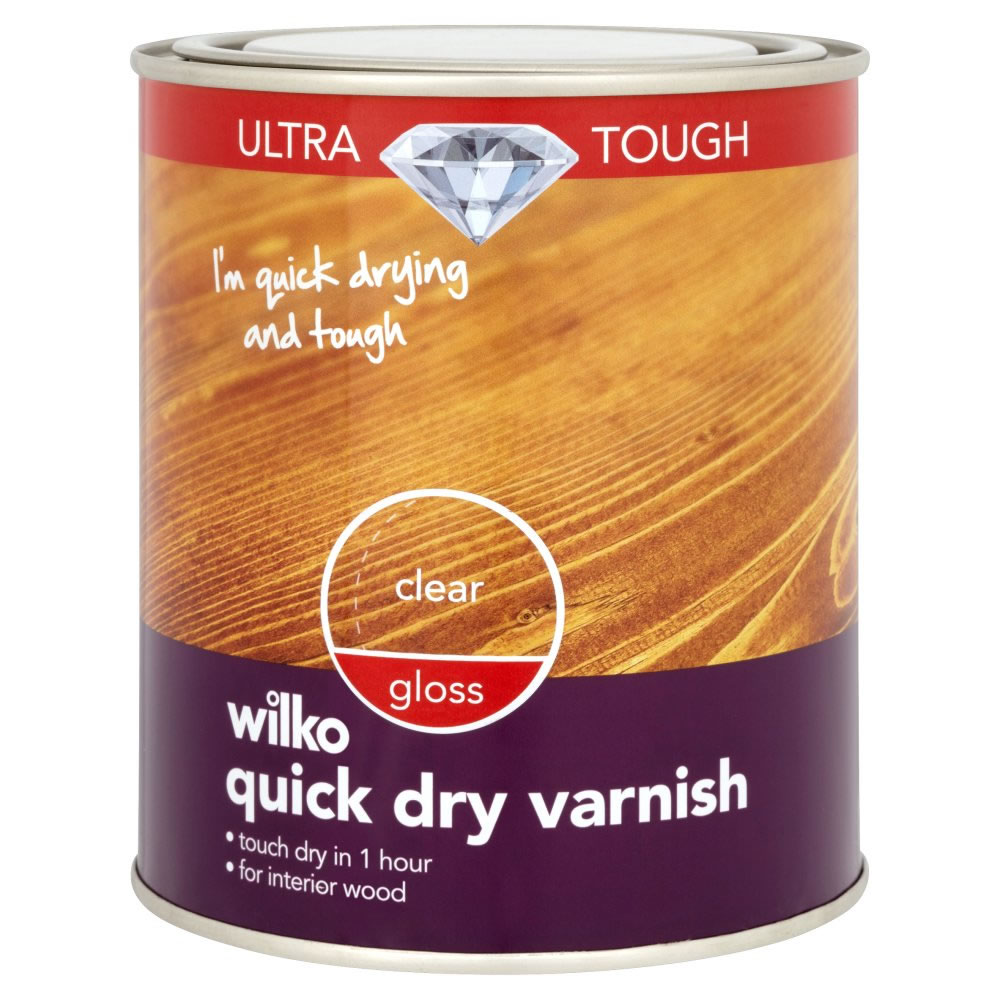 Wilko Ultra Tough Quick Dry Clear Gloss Varnish 75 0ml Image