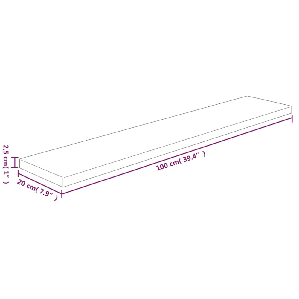 vidaXL 20 x 100cm Natural Oak Wood Shelf Board Image 3