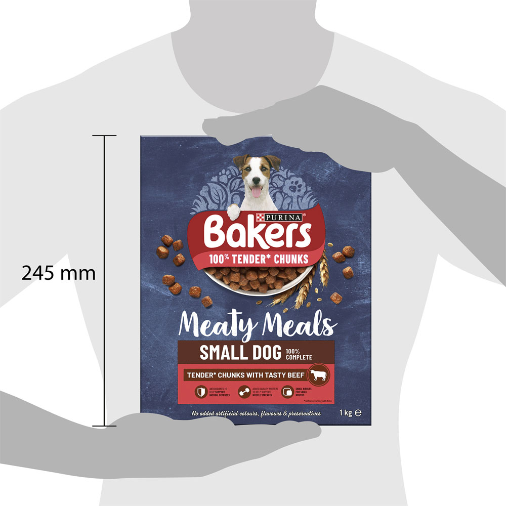 Bakers Meaty Meals Adult Small Dry Dog Food Beef 1kg Image 7