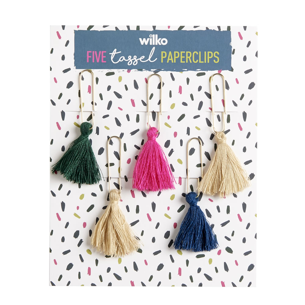 Wilko Hypernatural Tassel Paperclips 5 pack Image