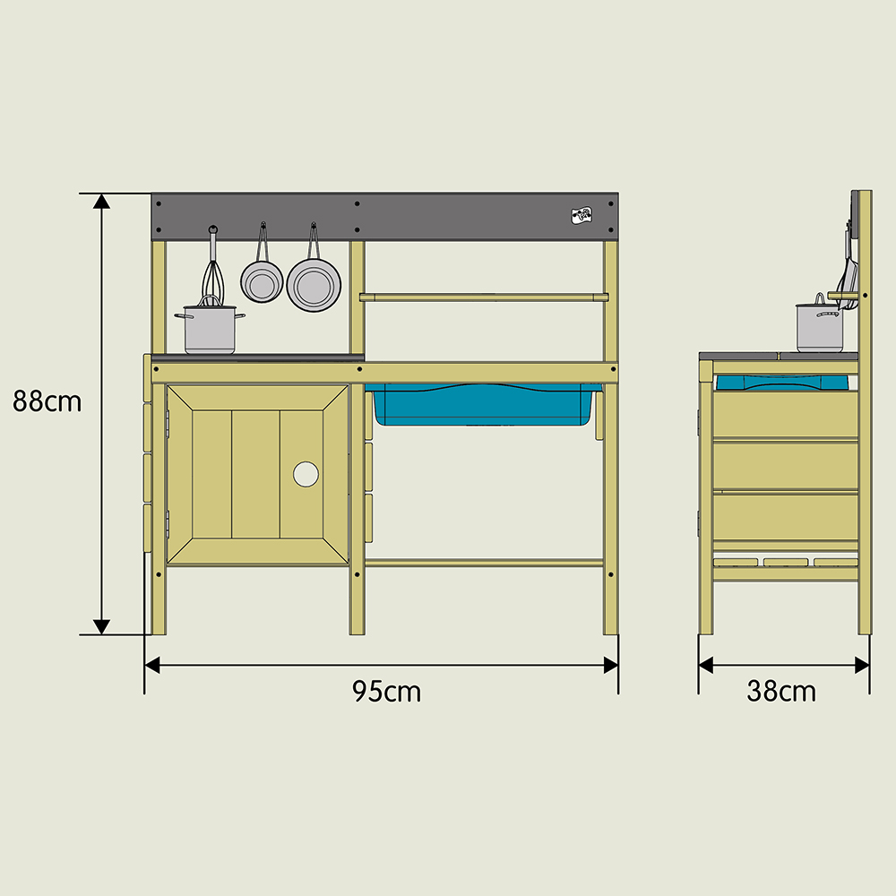 TP Junior Chef Wooden Mud Kitchen Image 9
