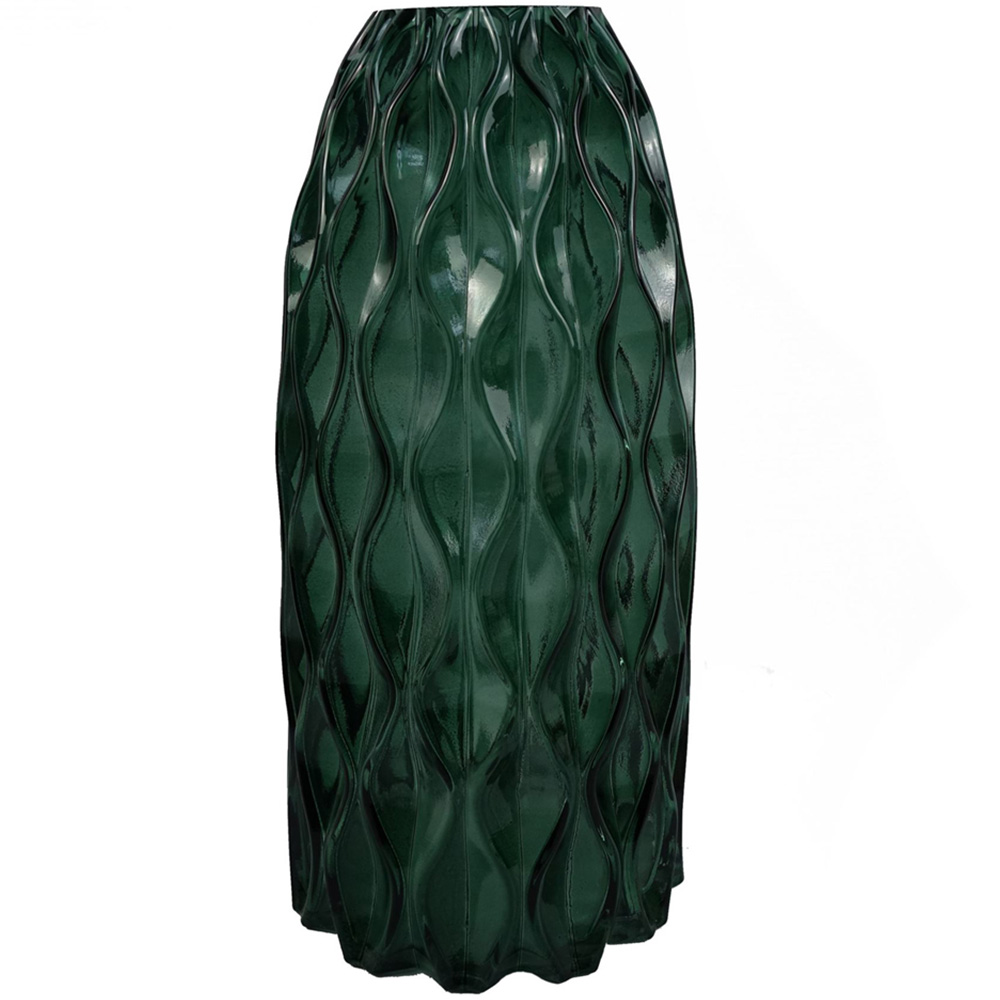 Botanik Green Waves Glass Vase 30cm Image 1