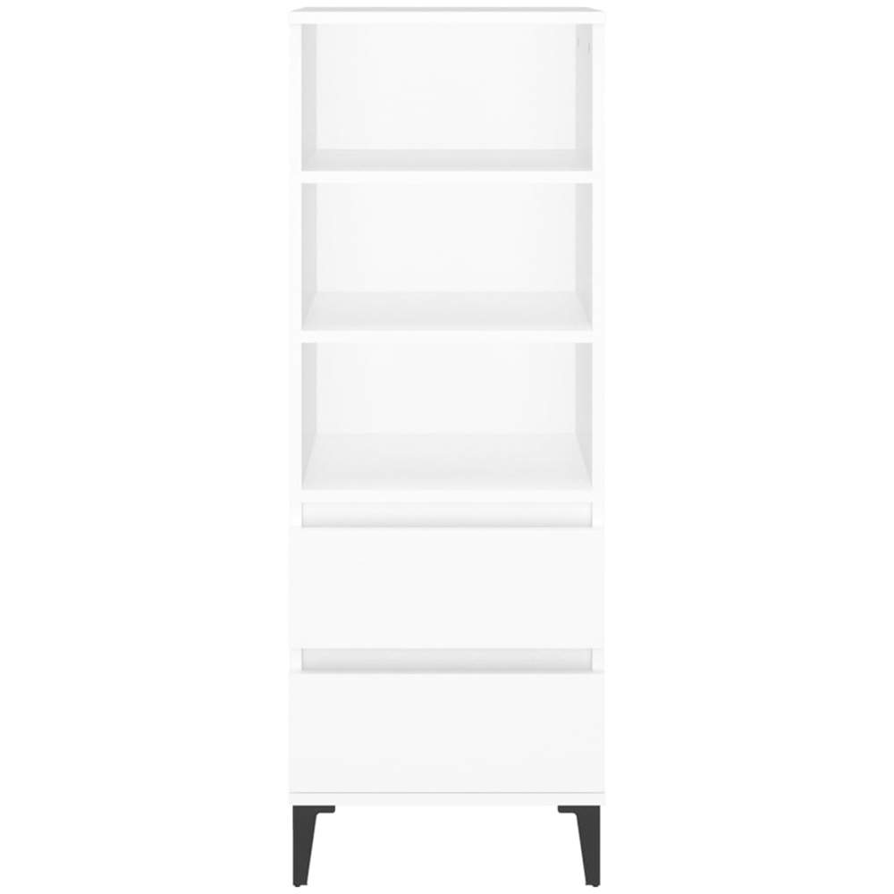 vidaXL 2 Drawer 3 Shelf White Highboard Image 3