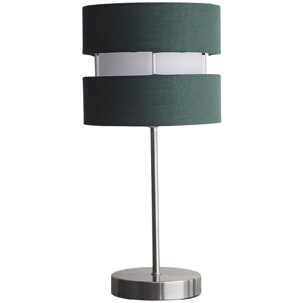 Kliving Forest Green Layered Fabric Shade Table Lamp Image 1